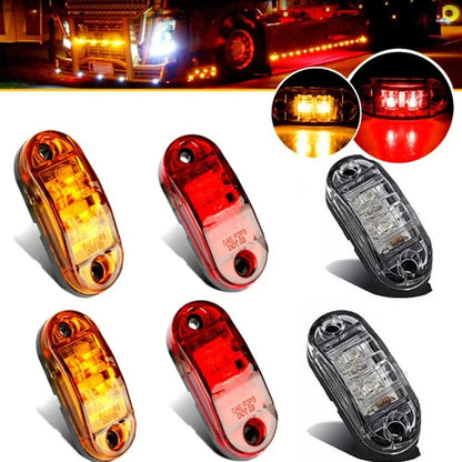 For Trailer 2PCS 12V 24V Truck Side Marker Warning Daytime
