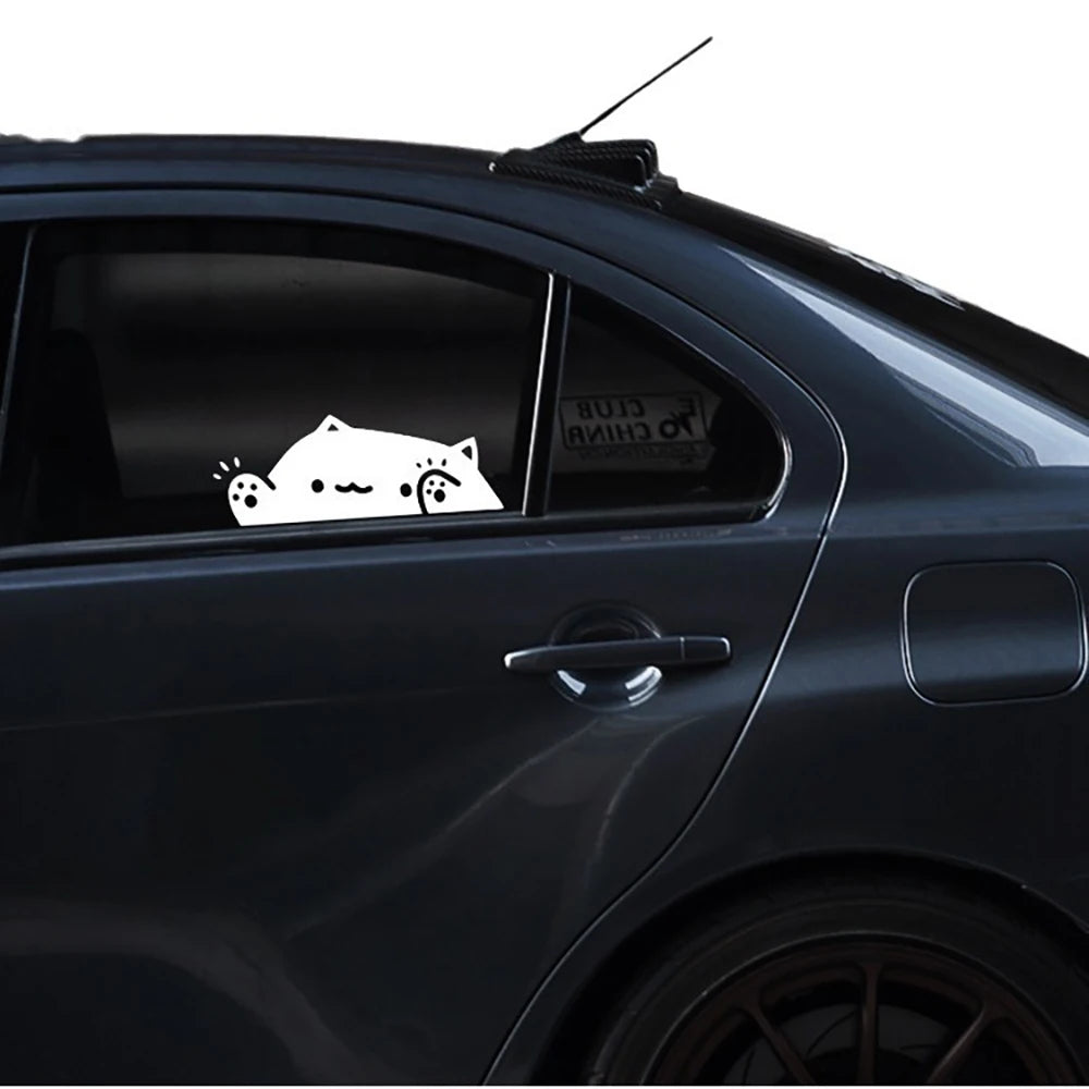 Cute Personality Cat Sticker Kitten Knocking On Window Body