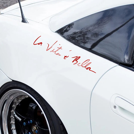 La Vita E Bella Letters Reflective Sticker Decals Vinyls