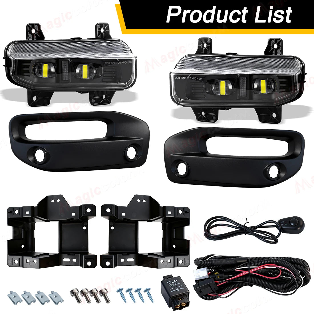 For Dodge Ram 2500 3500 2019 Fog Lamps 2020 2021 2022 2023 Front