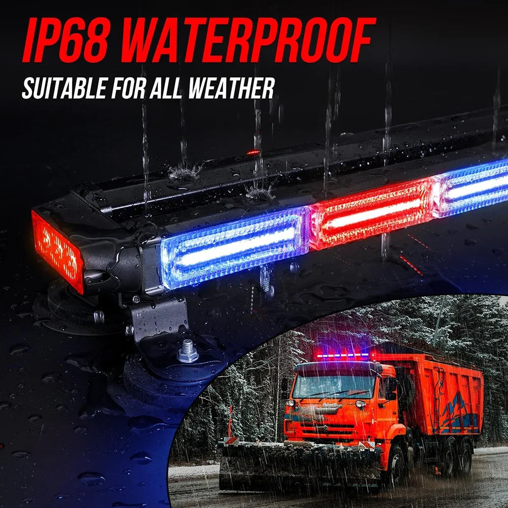 20inch Magnetic Emergency Strobe Bar 12-24v Cob Side Roof
