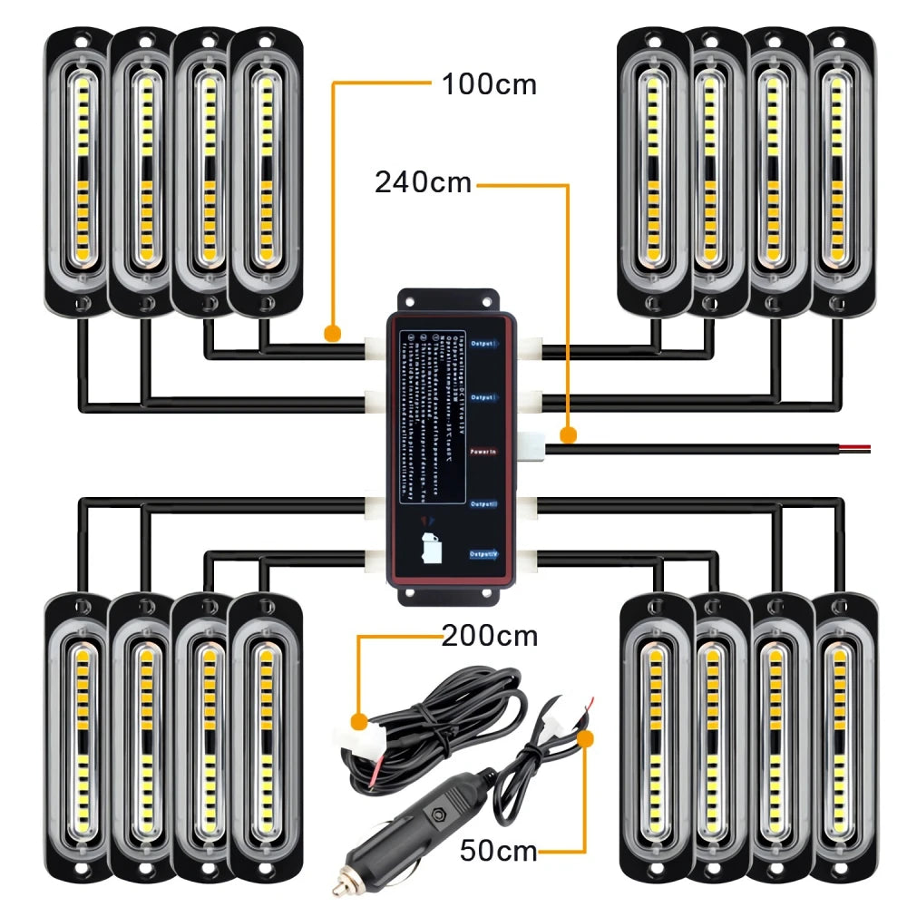 Set 12 12V Strobe SUV Ambulance Flashing Remote Control