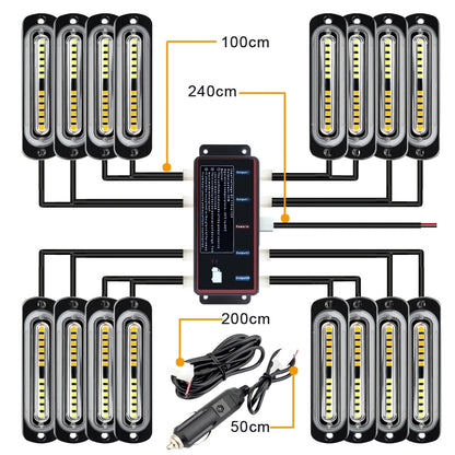 Set 12 12V Strobe SUV Ambulance Flashing Remote Control