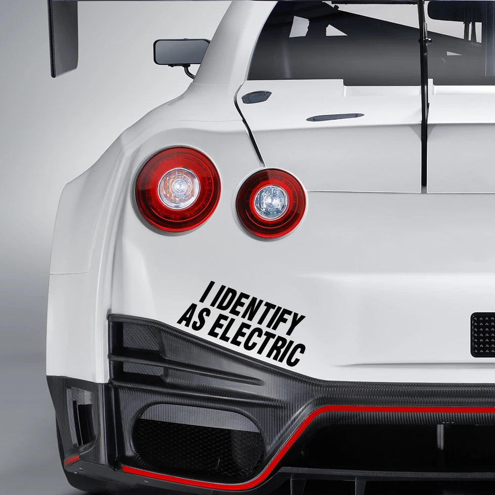 I Identify As Electric Stickers Funny Body Window Windshield