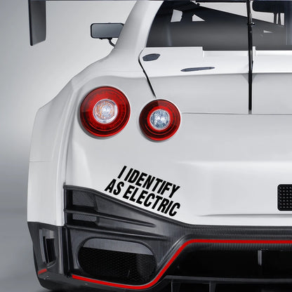 I Identify As Electric Stickers Funny Body Window Windshield