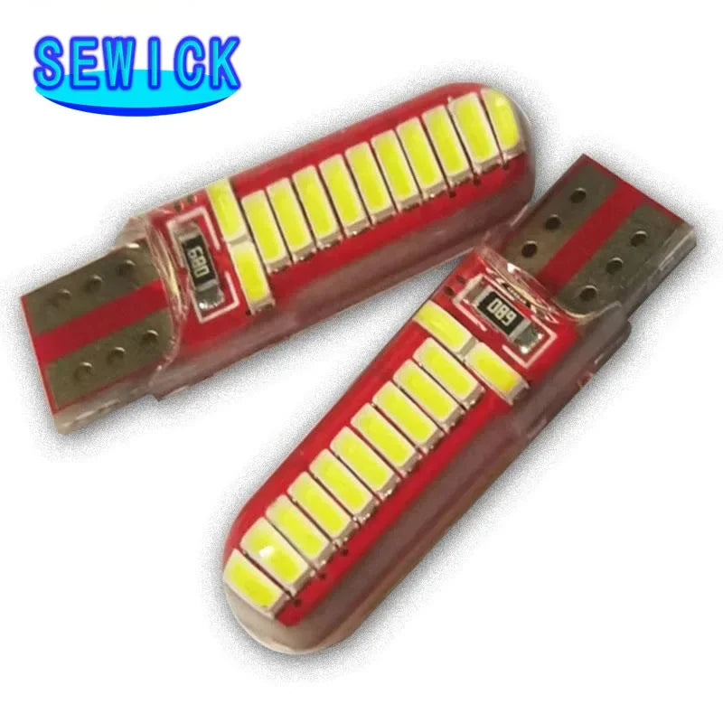 100PCS 12V White Canbus T10 194 W5W 4014 24