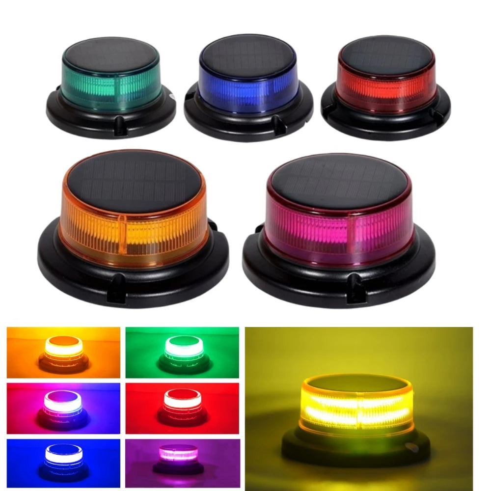 Solar Powered Roof Strobe Magnet Flash Warning Emergency Night
