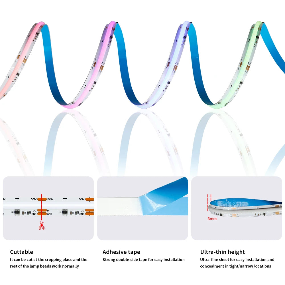 WS2811 Cob Strip Pixel Addressable ws2812b 720 Leds RGB