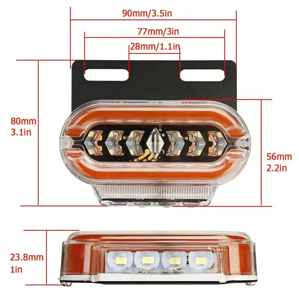 10PCS 24V Flash Side Marker Signal Modes Warning Position