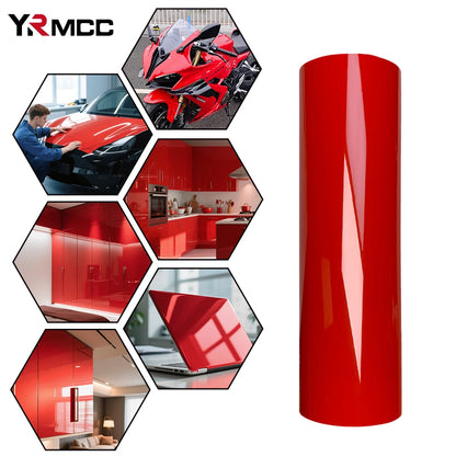 Pet Glossy Red Vinyl Film Wrapping Roll Decal Sticker