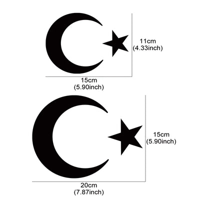Turkish Flag Moon Stars Sticker Scratch Resistant Vinyl Decals