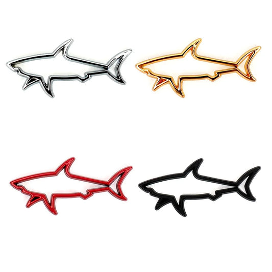 For Vehicle Shark Metal Bumper Sticker Creative Personality Body