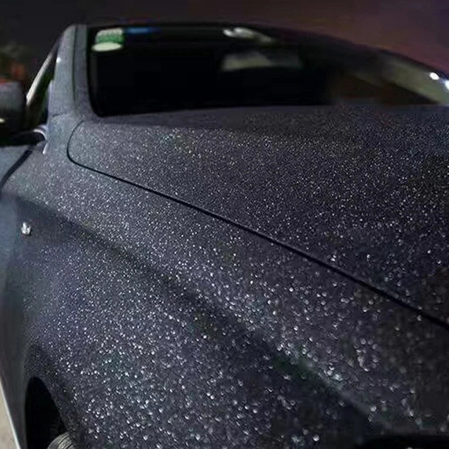 Black Frost Glitter Diamond Vinyl Film Matt Sticker Bubble