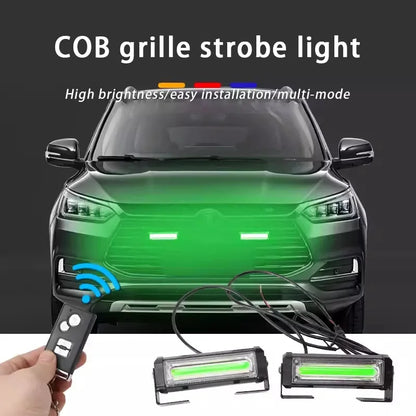 Cob Front Grille Emergency Strobe Head 80W Green Warning