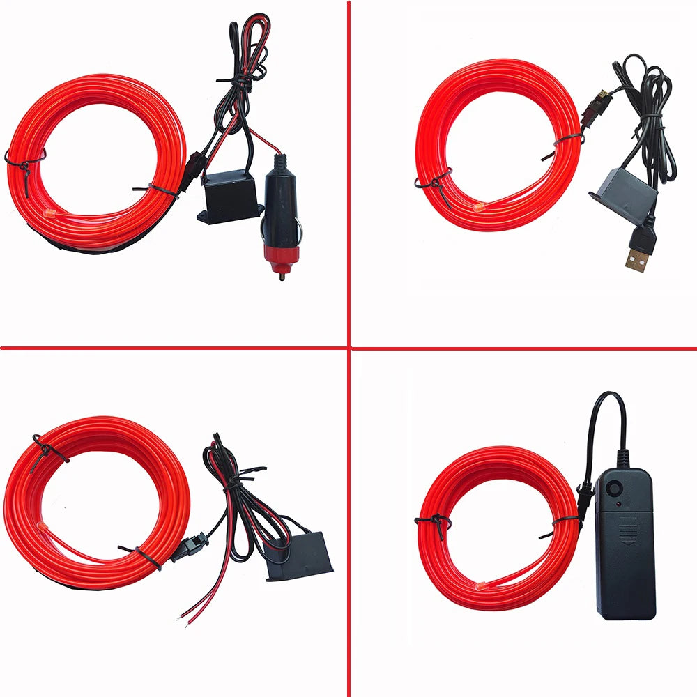 5M Interior Flexible Neon USB Drive Ambient styling12v