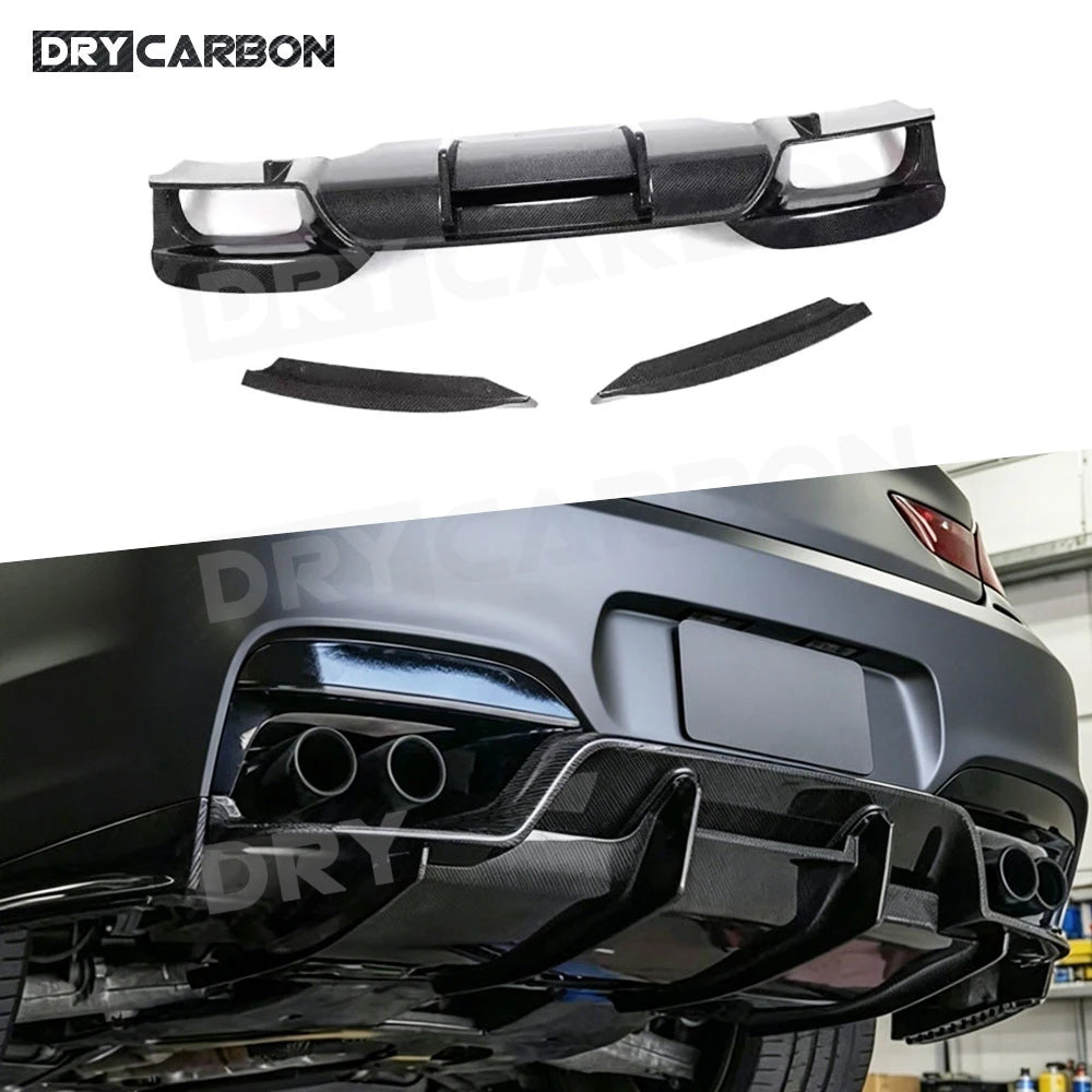 For BMW F06 F12 F13 M6 Dry Carbon Fiber Rear Bumper Diffuser Lip