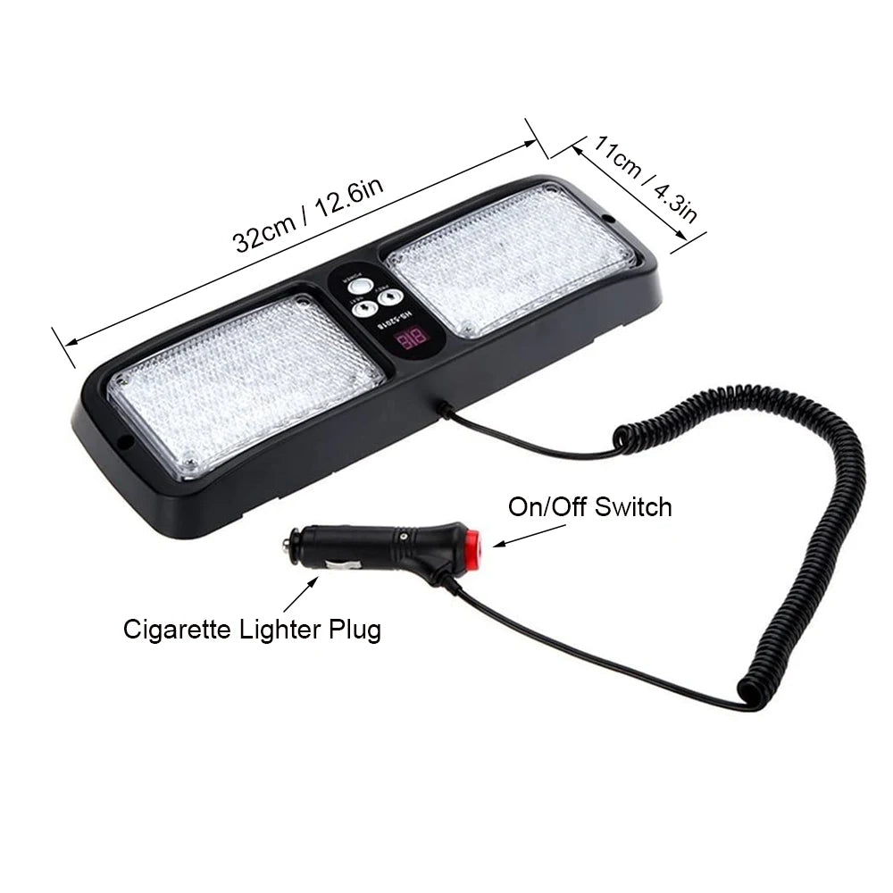Red Blue Visor Strobe Flashing Interior Windshield Sunshield