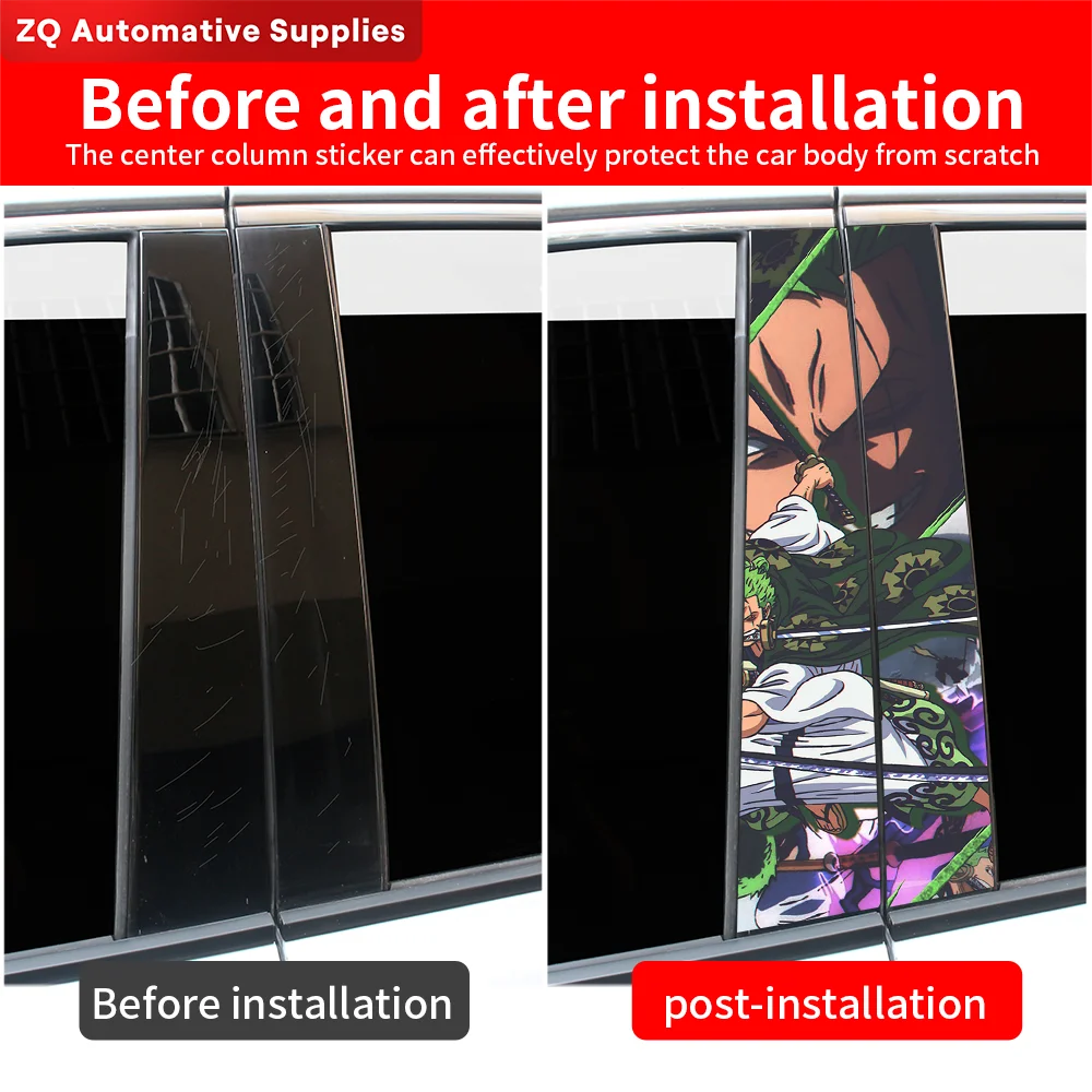 Stickers Zoro Amine b-pillar Vinyl Decal Waterproof Center Pillar