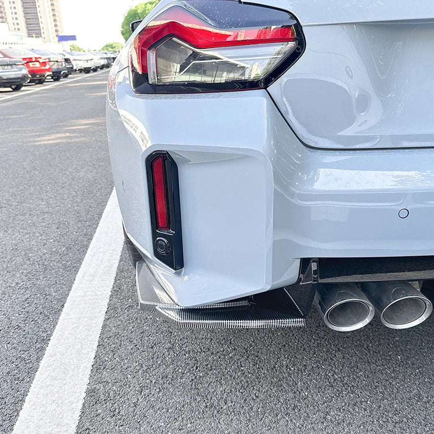 For BMW 2 Series M2 G87 Set Black ABS Rear Bumper Wrap Corner
