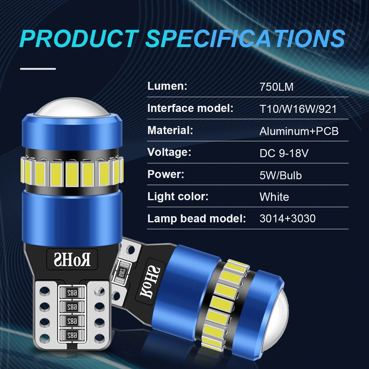 Nlpearl 2PCS W5W T10 Bulbs Canbus No Error Clearance