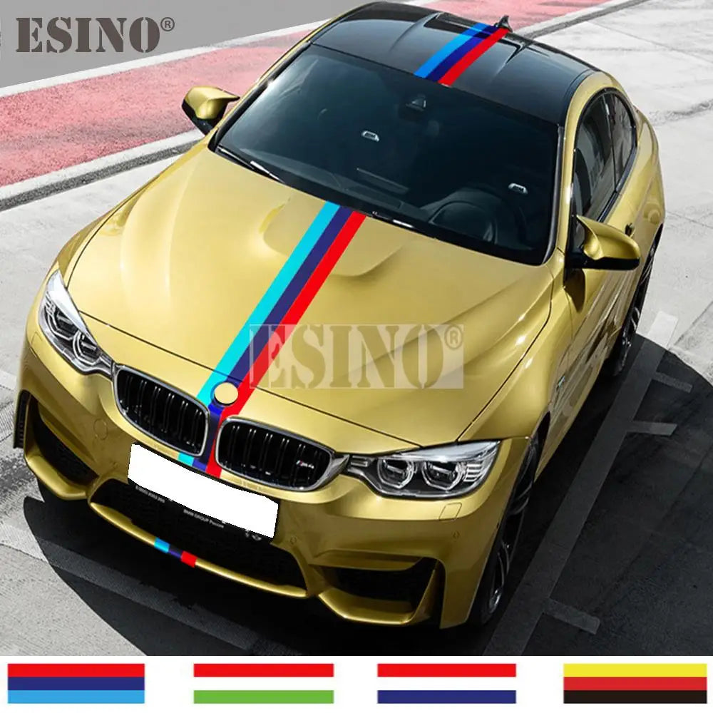 For M Color Germany France Italy Hood Door Side Skirt Stripe