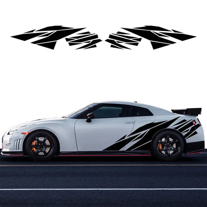2PCS Door Side Skirts Stickers Fragment Splicing Vinyl Decals