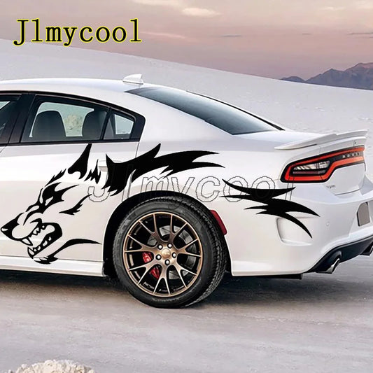 2PC Large Size Stickers Coyote Wolf Grunge Design Vinyl