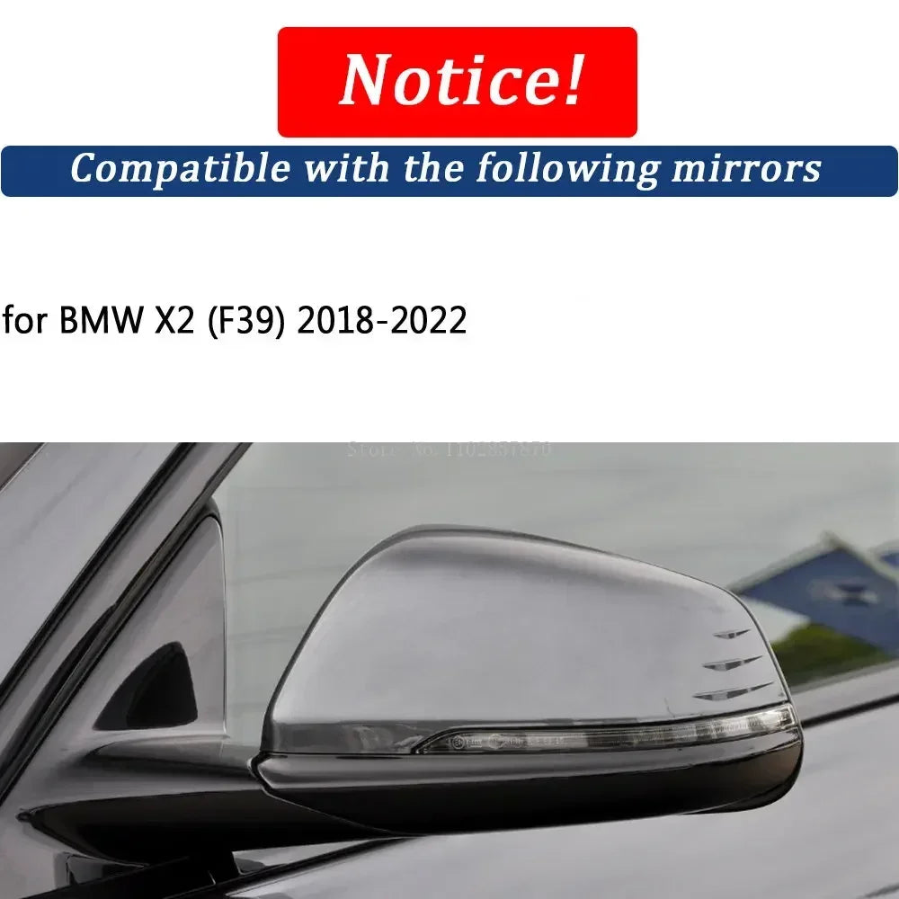 For BMW X2 F39 2018-2022 Real Rearview Mirror Cover Carbon Fiber
