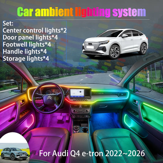 For Audi Q4 e-tron 2022~2026 F4 In Ambient Lighting Trunk