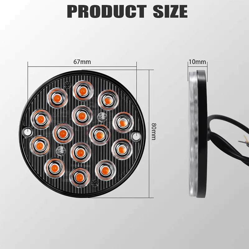 Strobe Round 12V 24V Reverse Tail Brake Flash Warning