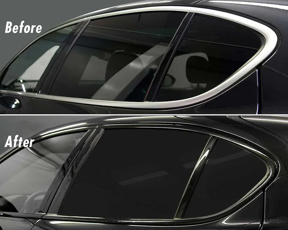 Carbon Fiber Vinyl Sticker Waterproof Glossy Black Wrap Roll