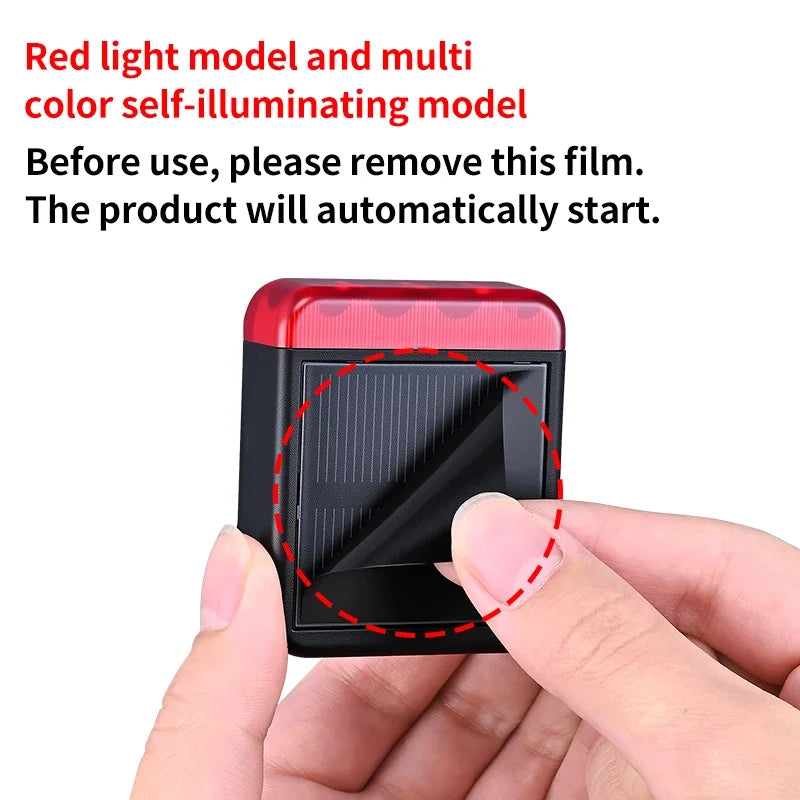 For Motorcycle Top Box Side Case Solar Warning Flashing Mode
