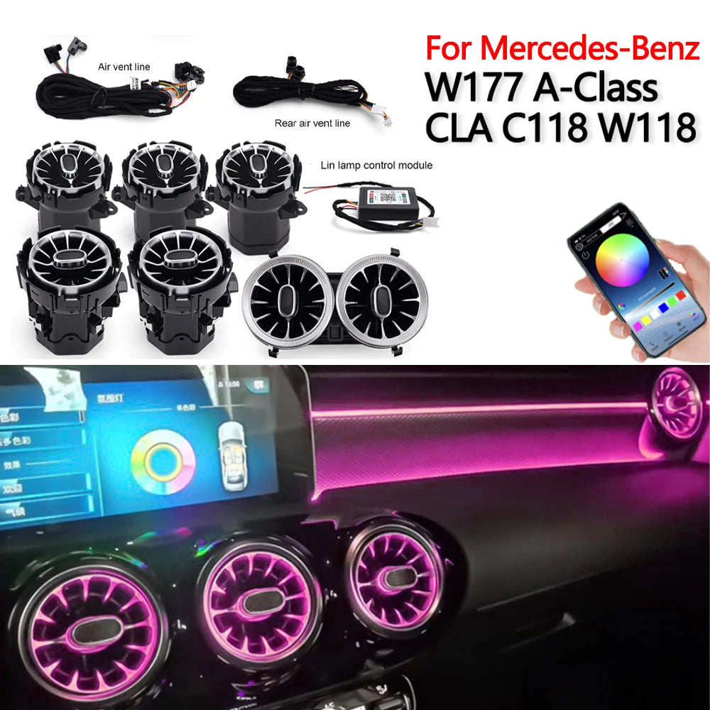For Mercedes Benz A W177 A45 APP Control 64color Ambient Air