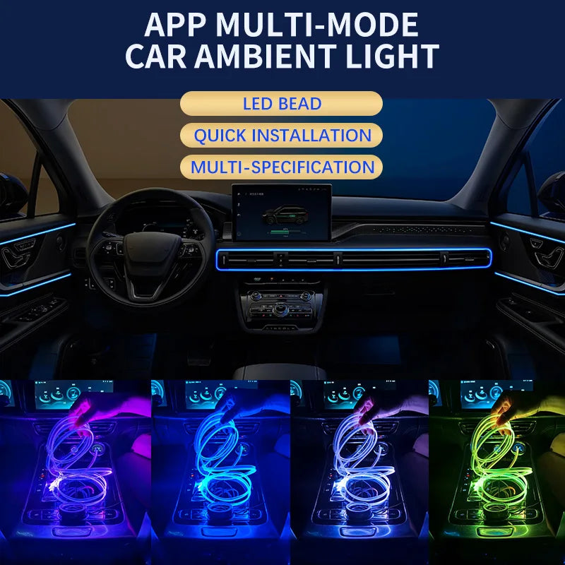For Auto Diy Flexible Ambient Light Interior Remote APP El