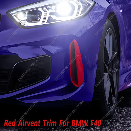 For BMW F40 Gloss Red Front Bumper Airvent Trim Foglamp Cover