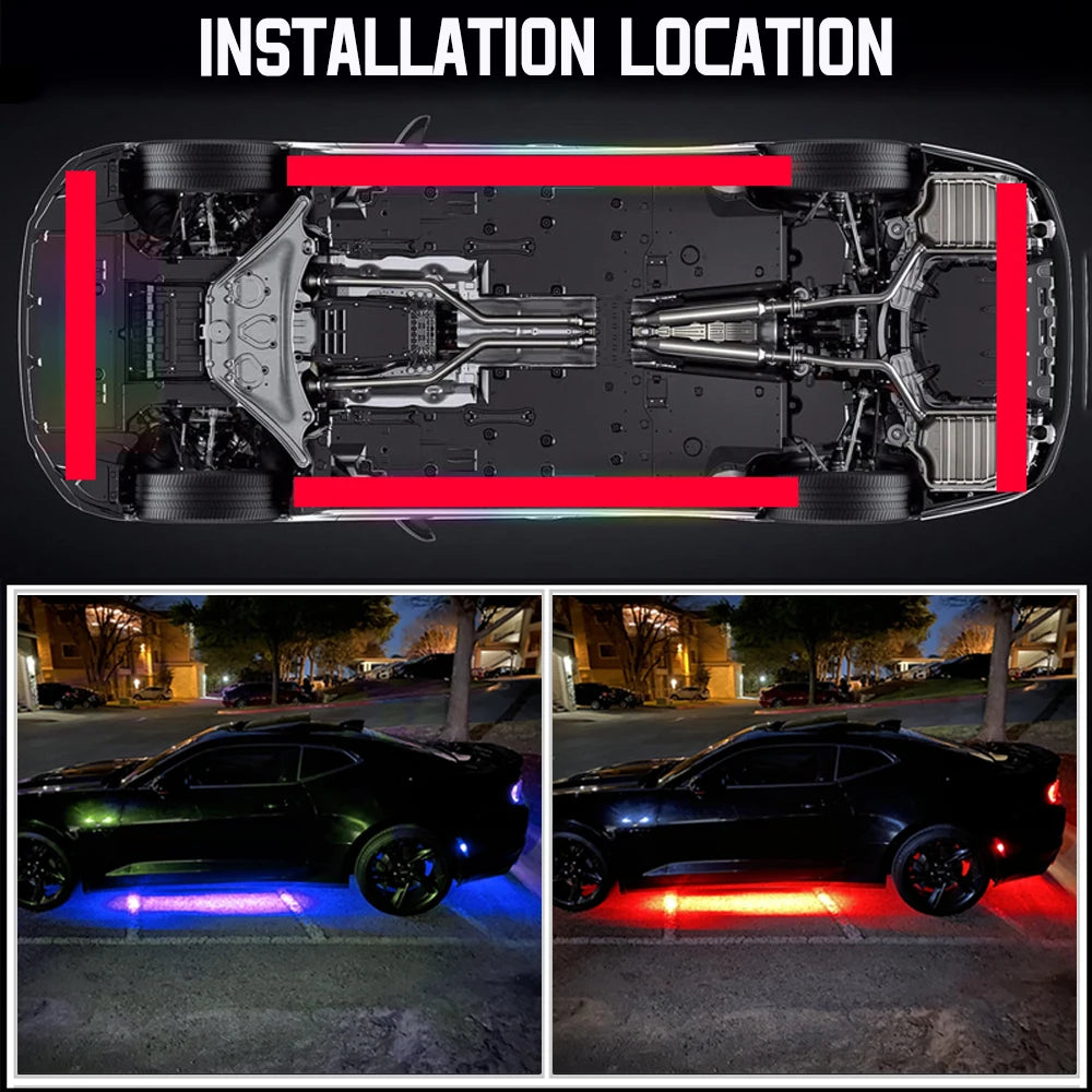 APP Remote Dual Control RGB Underglow Strip Waterproof Flexible