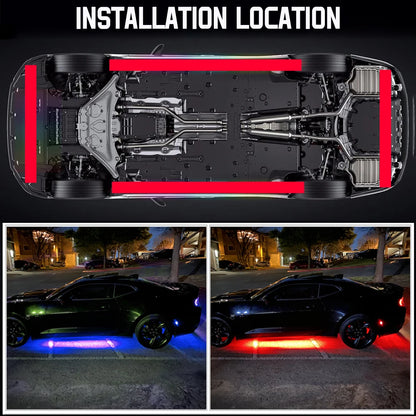 APP Remote Dual Control RGB Underglow Strip Waterproof Flexible