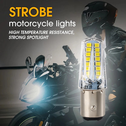 50X Bulb 1157 bay15d Brake Motorcycle Strobe Parking Tail