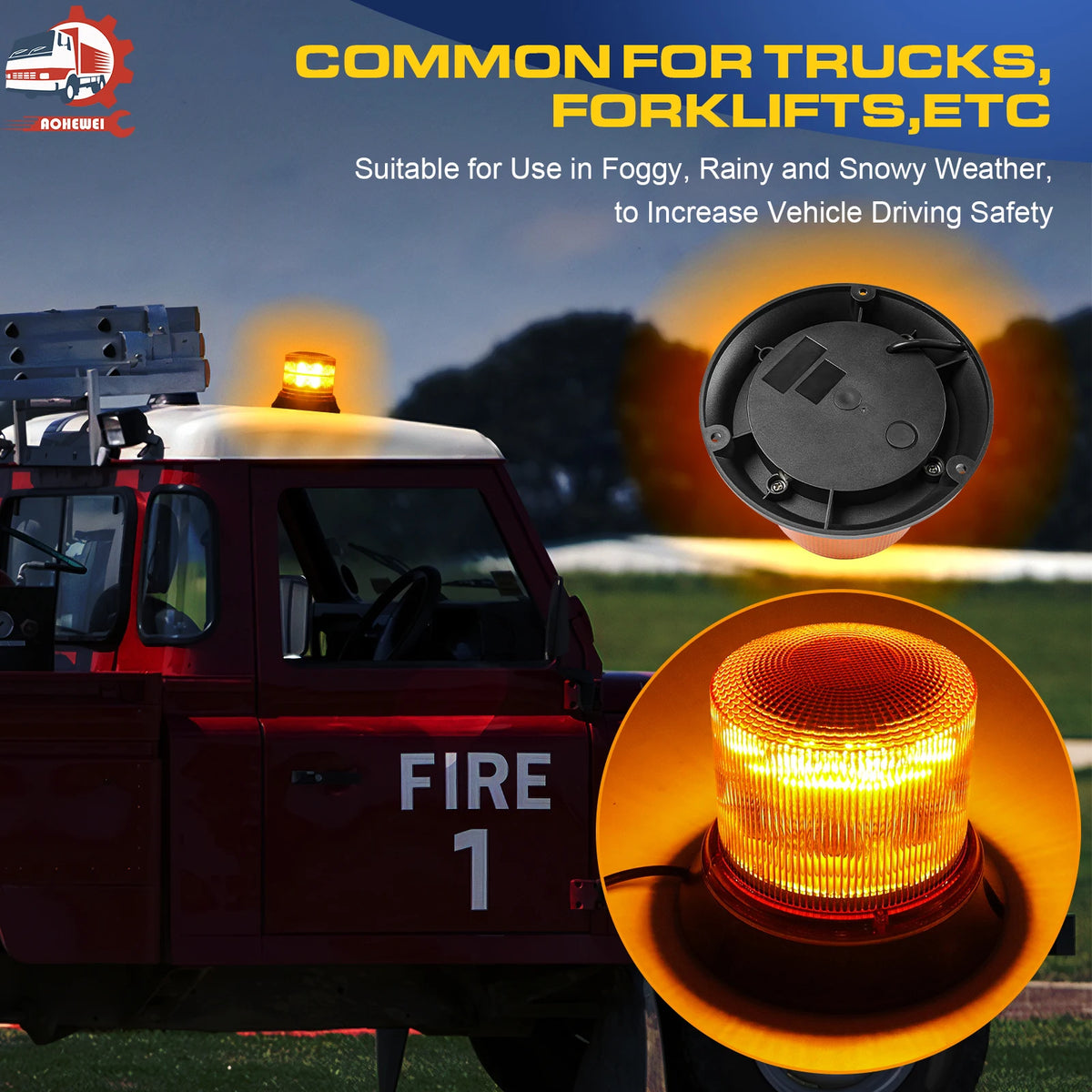 For Tractors Aohewei Rotating Flash Beacon Trailer Emergency