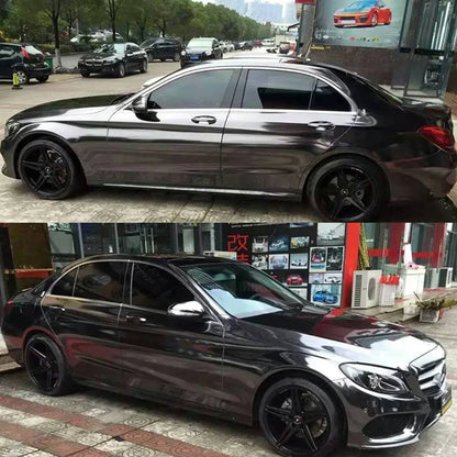 Sizes Premium Stretchable Black Chrome Mirror Flexible Vinyl Wrap
