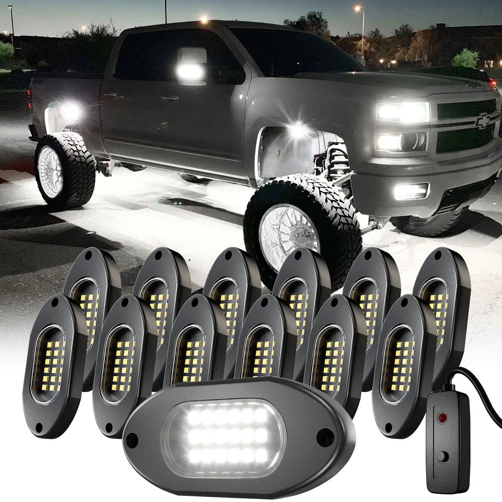 For Offroad Honalia 12 Pods Rock White 6000K IP68 Switch