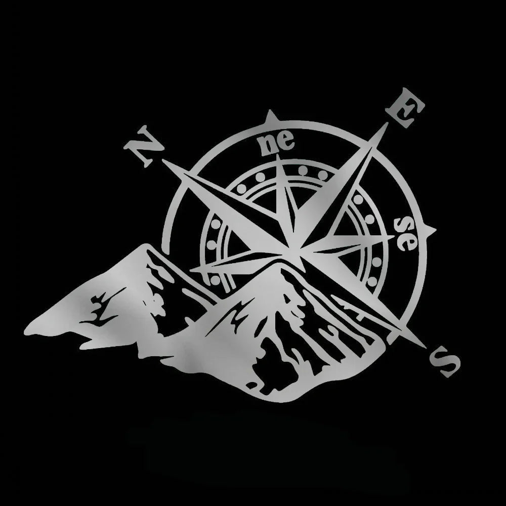 Laser Sticker Mountain Compass Fashion Body Decal Colorful Rear