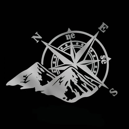 Laser Sticker Mountain Compass Fashion Body Decal Colorful Rear