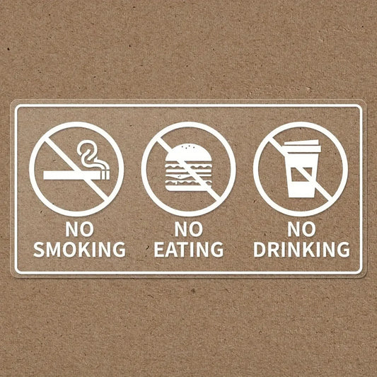 No Smoking Eating Drinking Sticker Matte Vinyl Decal Truck