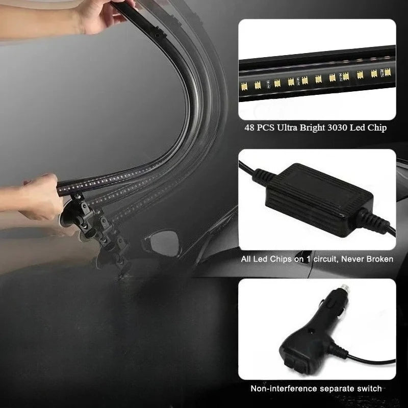 12V 24V Emergency Strobe Bar 3030 Beads Red Blue