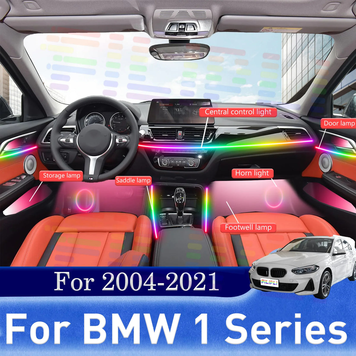 For BMW 1 Series E81 F20 IN1 F40 E82 E87 E88 F21 Ambient Lamps