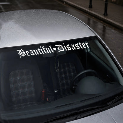 Beautiful Disaster Gothic Letter Vinyl Sticker Jdm Modified Front