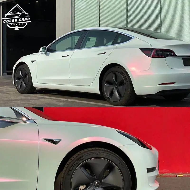 Premium Glossy Pearl Vinyl Wrap Film Color Change Red