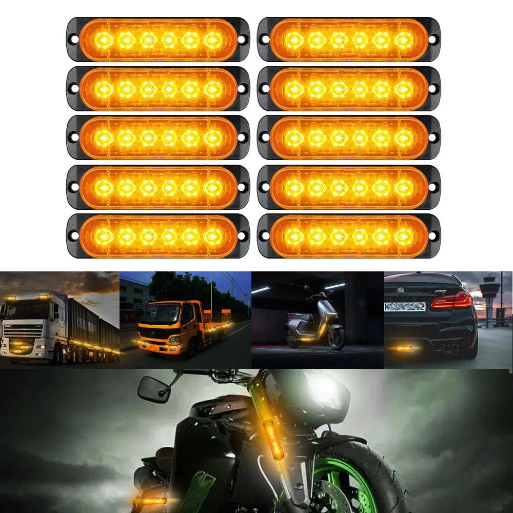 10PCS Emergency Strobe Warning Flashing Caution Construction