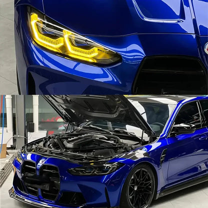 Premium Candy Gloss Metal Dark Blue Vinyl Wrap Adhesive